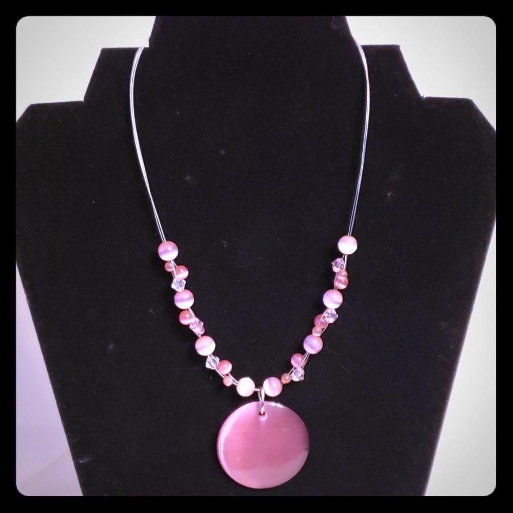 Pink Mother of Pearl necklace.